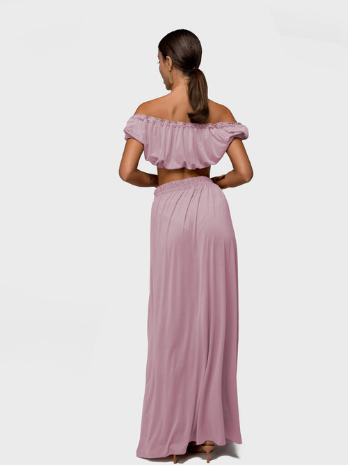 SET JANNET TOP AND SKIRT POWDERY LAVENDER