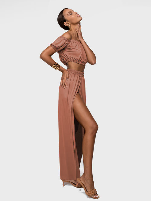 "JANNET" SKIRT TERRACOTTA SHADE