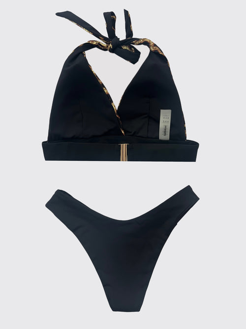 BIKINI "SIMBY" LEOPARD PRINT AND BLACK