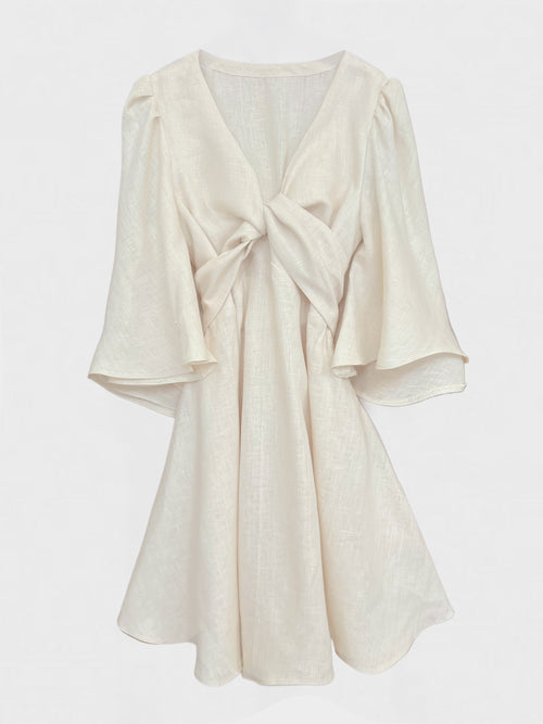 LINEN DRESS "ANGY" IN IVORY