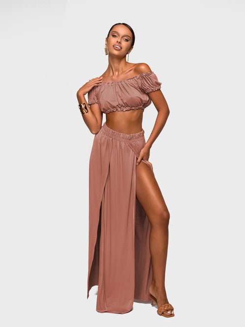 "JANNET" SKIRT TERRACOTTA SHADE