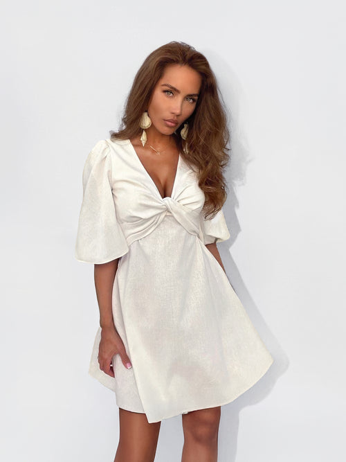LINEN DRESS "ANGY" IN IVORY