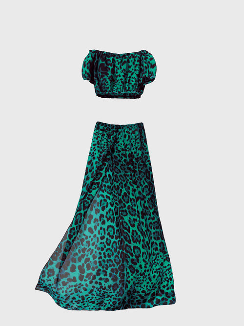 SET JANNET GREEN LEOPARD