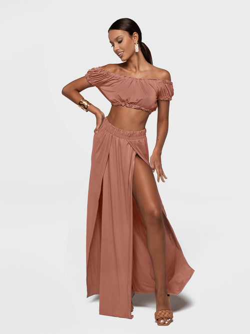 "JANNET" SKIRT TERRACOTTA SHADE