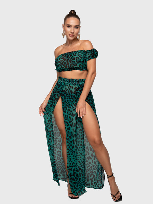 SET JANNET GREEN LEOPARD