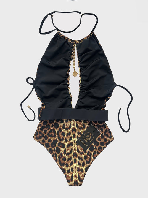 QUEEN ONE-PIECE SWIMSUIT WITH LEOPARD PRINT