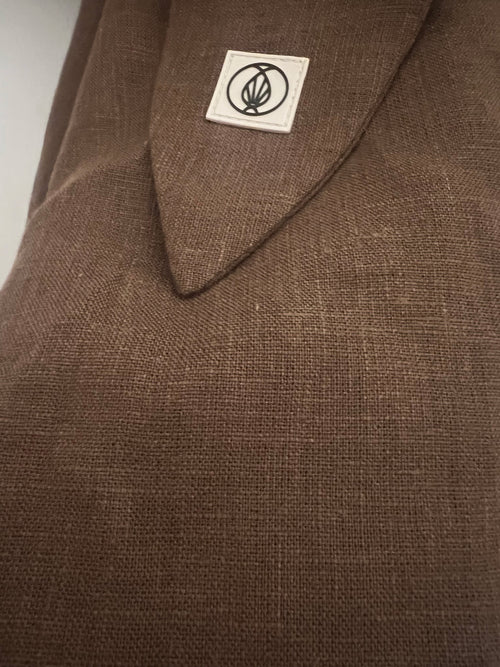 LINEN DRESS "ANGY" IN DARK CHOKOLATE