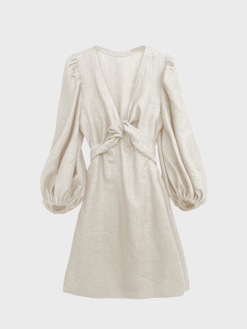 LINEN DRESS "ICE CREAM" IN IVORY