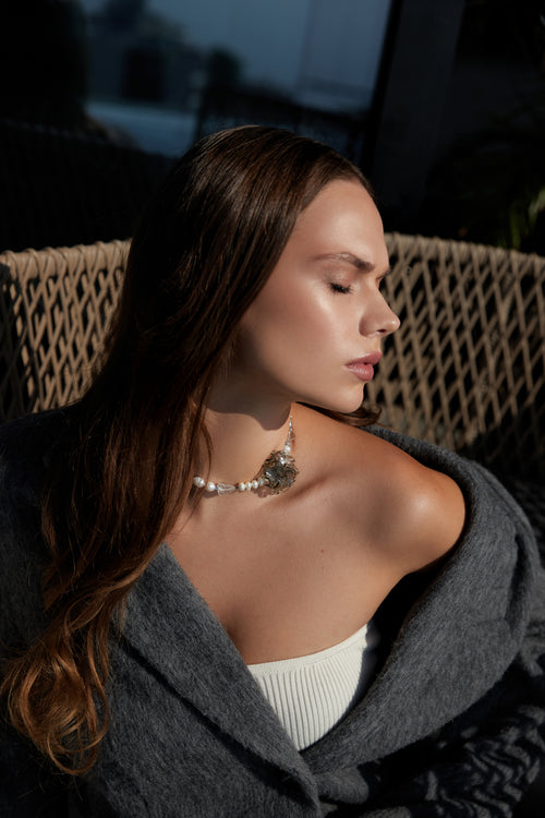 "Grey Rose" Choker-Bracelet by Puffoni