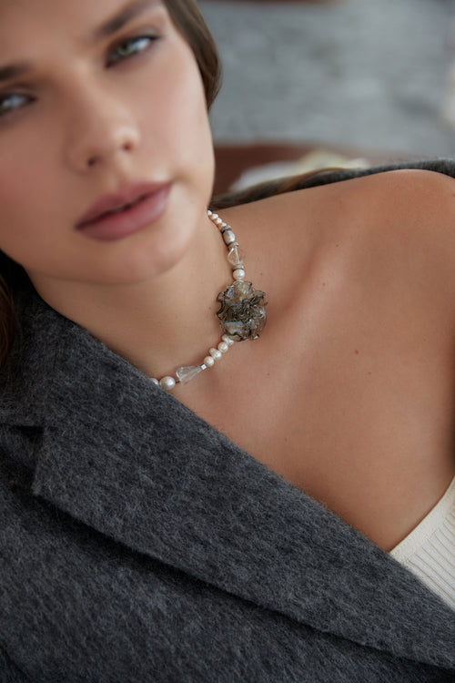 "Grey Rose" Choker-Bracelet by Puffoni