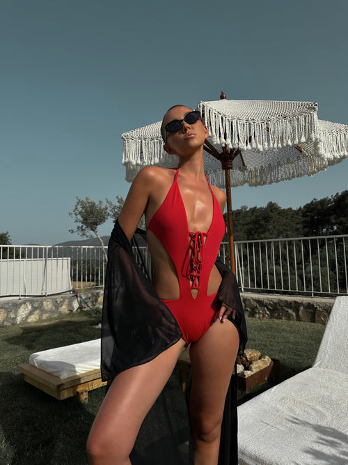 Sexy stylish bikini for woman SWIMSUIT ONE-PIECE RED MONOKINI BRITNEY by Balibikini