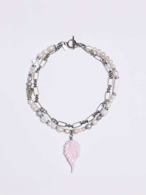 "Pink Wing" Necklace by Puffoni
