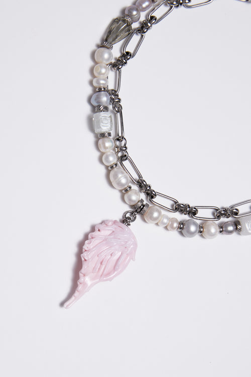"Pink Wing" Necklace by Puffoni