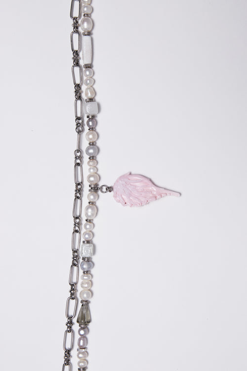 "Pink Wing" Necklace by Puffoni