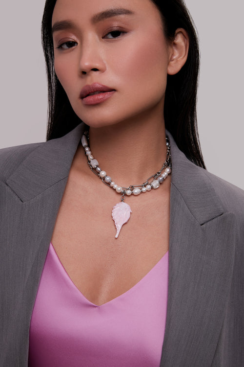 "Pink Wing" Necklace by Puffoni