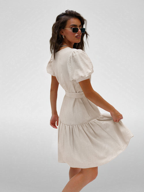 LINEN DRESS "DIDI" IVORY