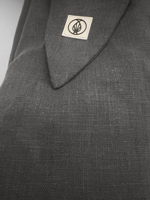 LINEN DRESS "ANGY" IN GREY VOLCANO