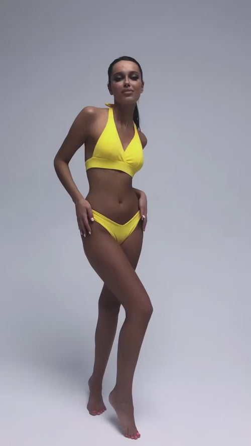 Sexy stylish brazilian bikini "SIMBY YELLOW MATTE / swimsuit two-piecies