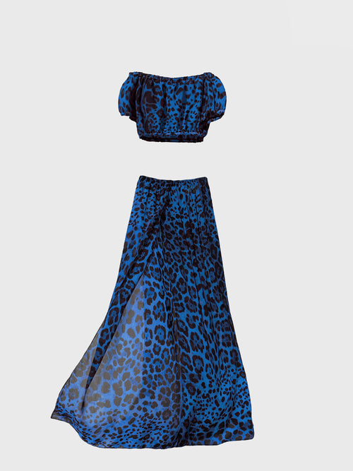 SET JANNET BLUE LEOPARD