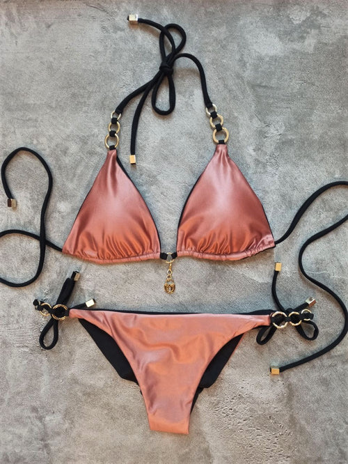 Sexy stylish brazilian bikini&nbsp; "Lipstick Shine" with rings/ swimsuit two-piecies