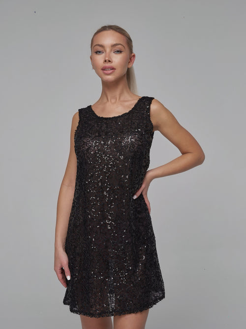 Sexy stylish beach TUNIC SEQUINS BLACK