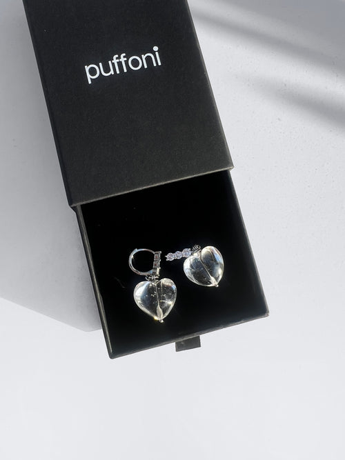 "Clear Ice" earrings by Puffoni