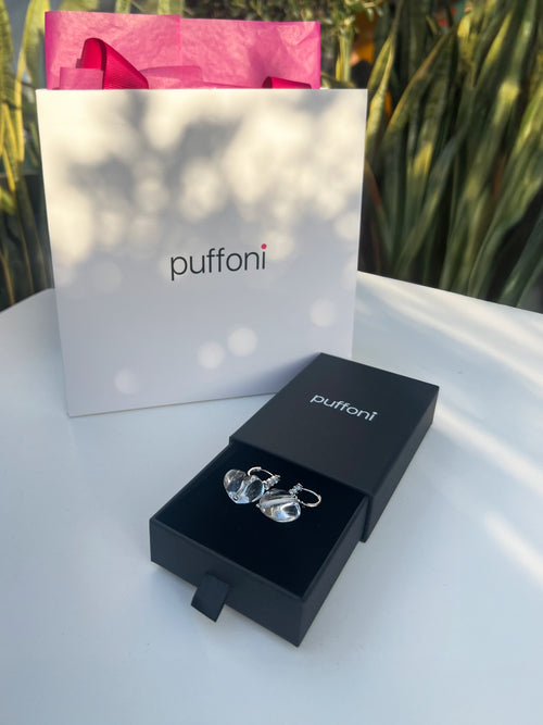 "Clear Ice" earrings by Puffoni