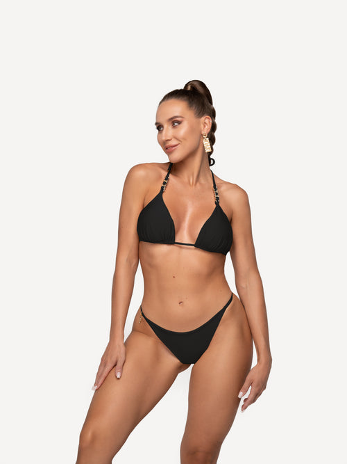 Sexy stylish brazilian bikini&nbsp; "DANA CHAIN BLACK MATTE / swimsuit two-piecies