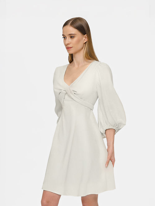 LINEN DRESS "ICE CREAM" IN IVORY